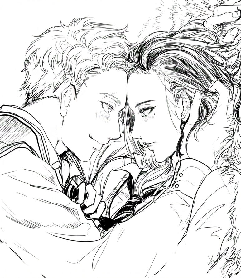 Sketch Bust-up couple